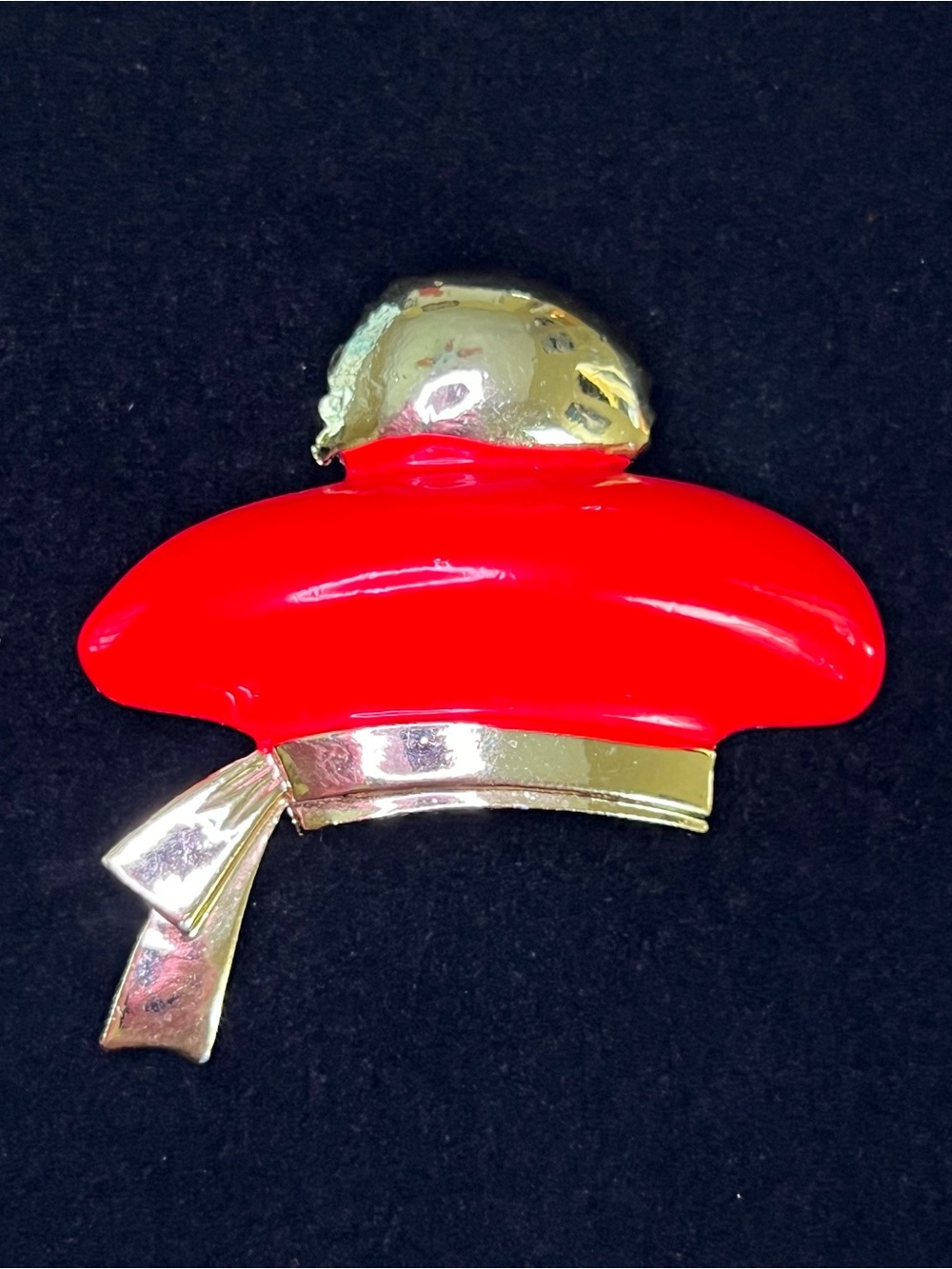 Vintage R.N.K Red Enamel Hat Brooch